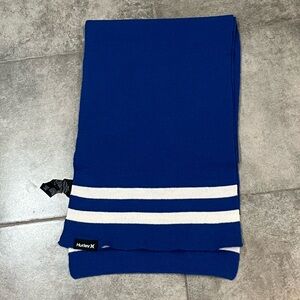Hurley Men's Scarf in Blue with White Stripes